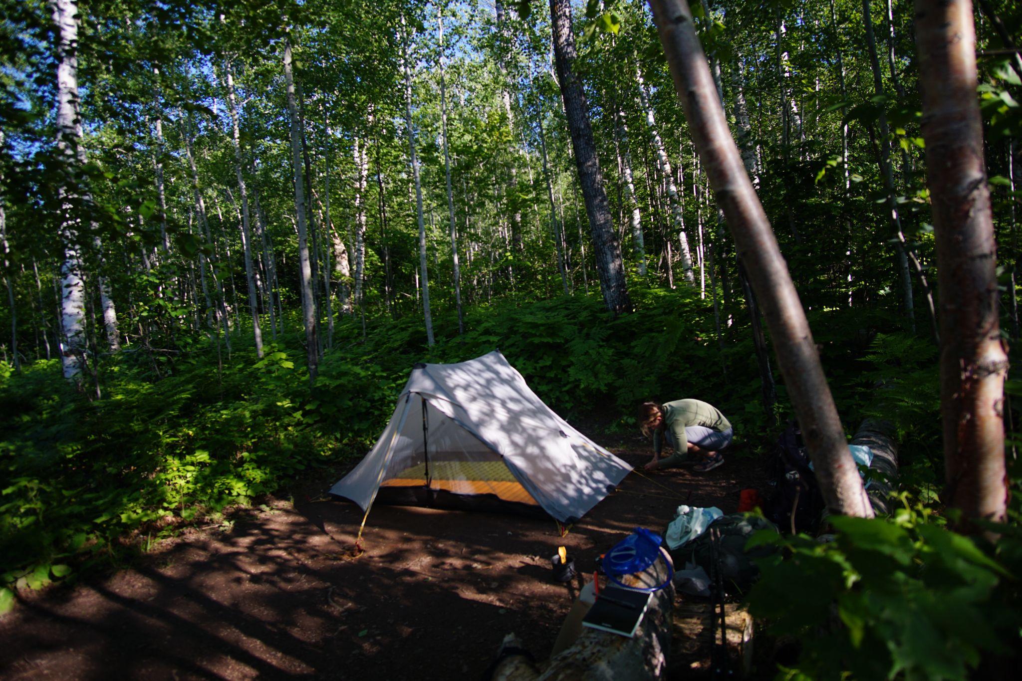 Setting up camp.