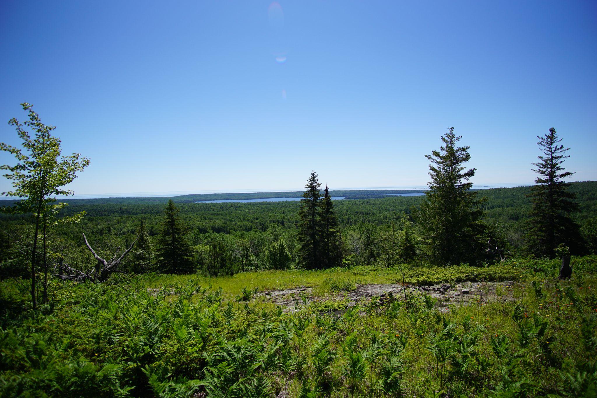 Looking to the right, the interior lakes cascade into the larger Superior.