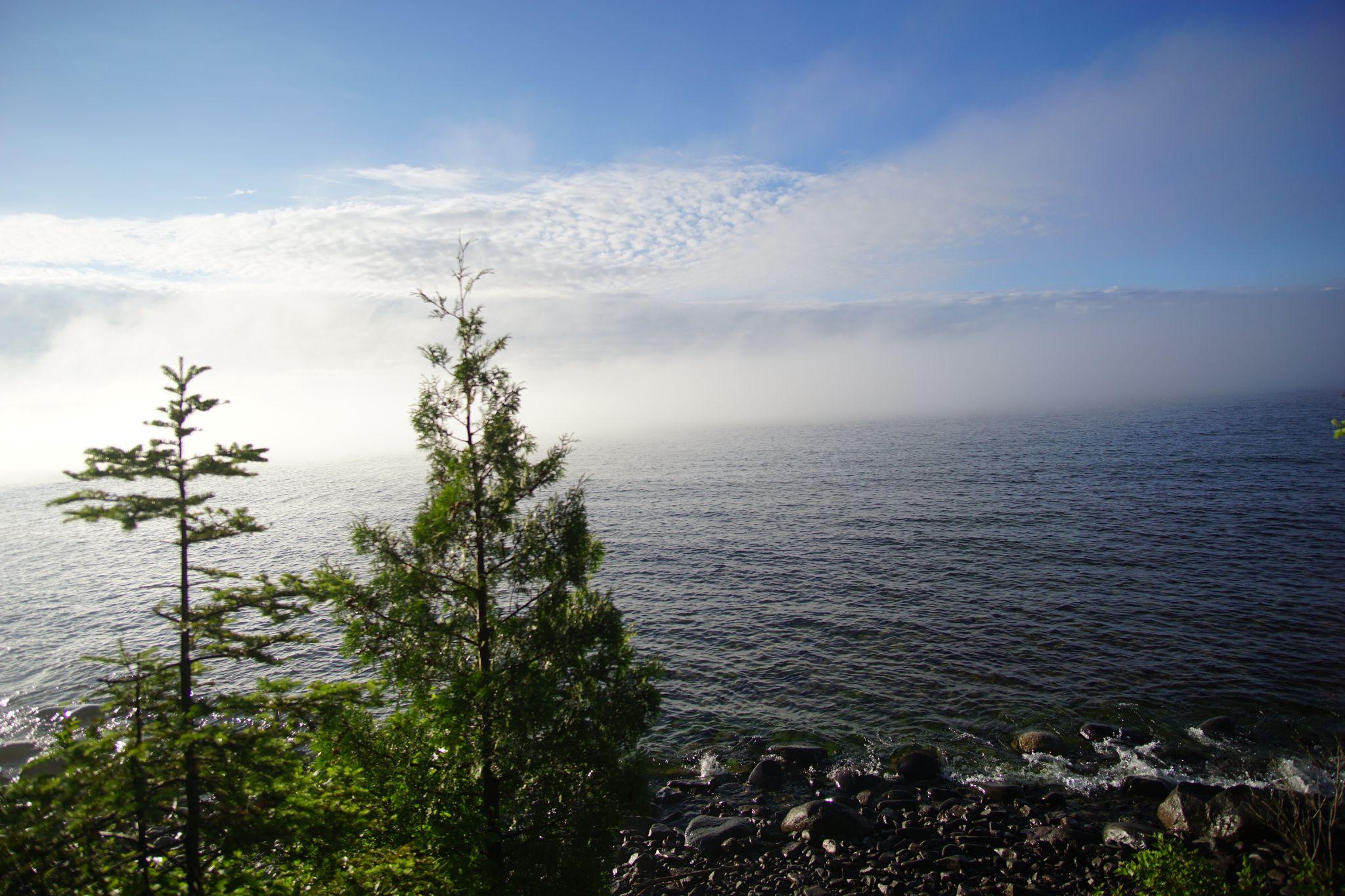 Sweeping away the mist.